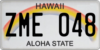 HI license plate ZME048