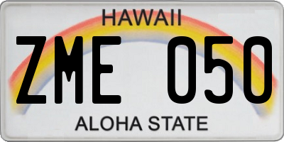 HI license plate ZME050