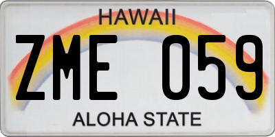 HI license plate ZME059