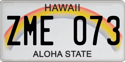 HI license plate ZME073