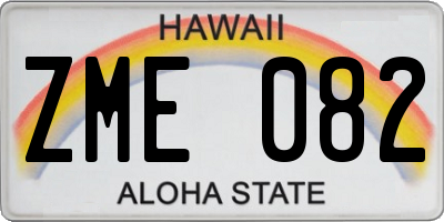 HI license plate ZME082
