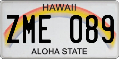 HI license plate ZME089