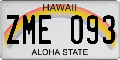 HI license plate ZME093