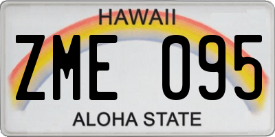 HI license plate ZME095