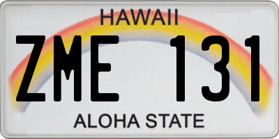 HI license plate ZME131
