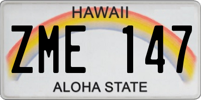 HI license plate ZME147