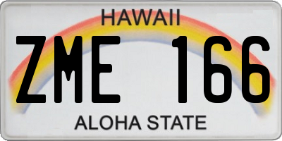 HI license plate ZME166