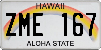 HI license plate ZME167