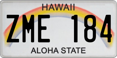 HI license plate ZME184
