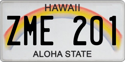 HI license plate ZME201