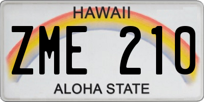 HI license plate ZME210