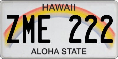 HI license plate ZME222