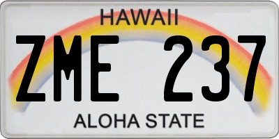 HI license plate ZME237