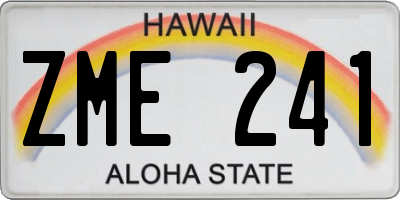 HI license plate ZME241