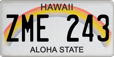 HI license plate ZME243
