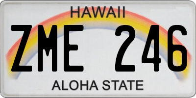 HI license plate ZME246
