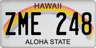 HI license plate ZME248