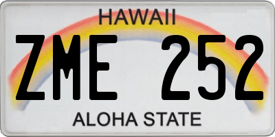 HI license plate ZME252