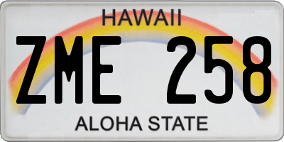 HI license plate ZME258