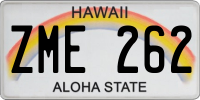 HI license plate ZME262