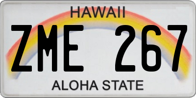HI license plate ZME267