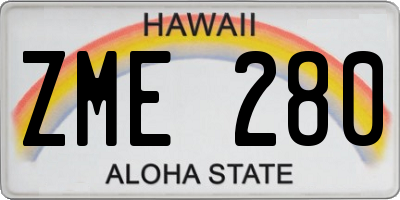 HI license plate ZME280
