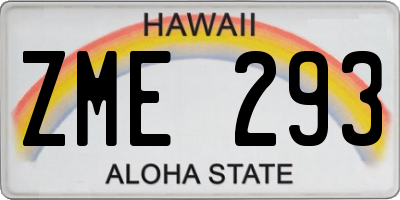 HI license plate ZME293