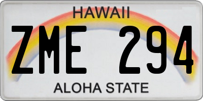 HI license plate ZME294
