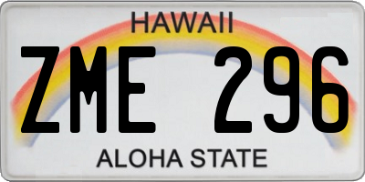 HI license plate ZME296