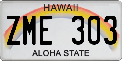 HI license plate ZME303