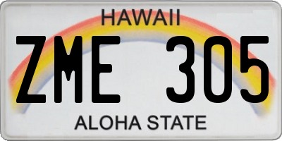 HI license plate ZME305
