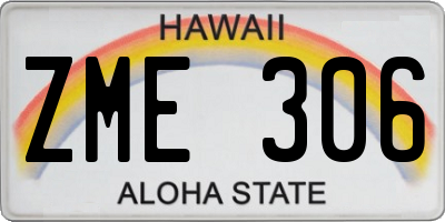 HI license plate ZME306