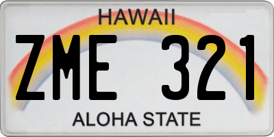 HI license plate ZME321