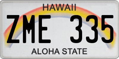 HI license plate ZME335