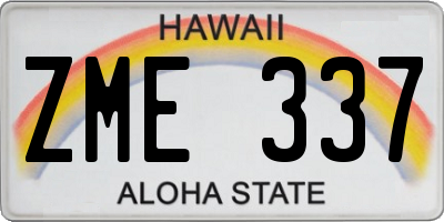HI license plate ZME337