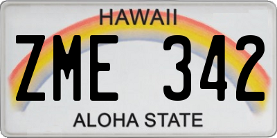 HI license plate ZME342