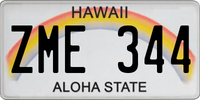 HI license plate ZME344