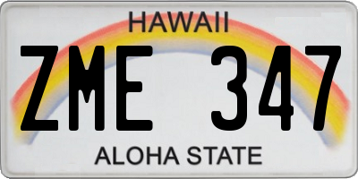 HI license plate ZME347