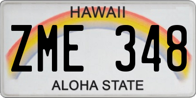 HI license plate ZME348