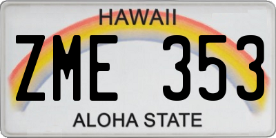 HI license plate ZME353
