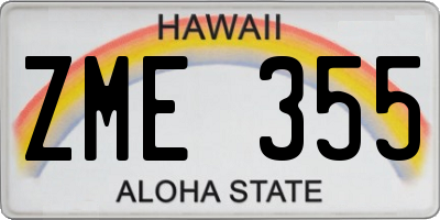 HI license plate ZME355