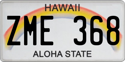 HI license plate ZME368