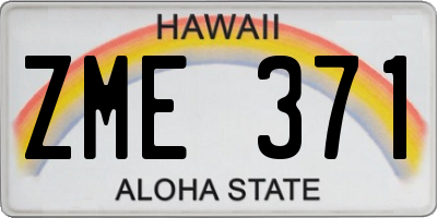 HI license plate ZME371