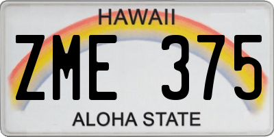 HI license plate ZME375