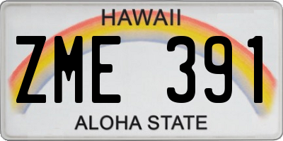 HI license plate ZME391