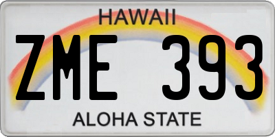 HI license plate ZME393