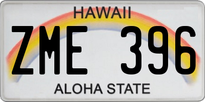 HI license plate ZME396