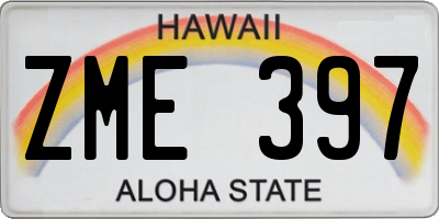 HI license plate ZME397