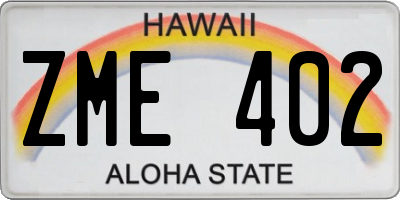 HI license plate ZME402