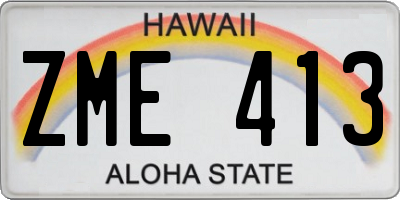 HI license plate ZME413